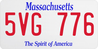 MA license plate 5VG776