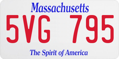 MA license plate 5VG795