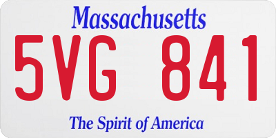 MA license plate 5VG841