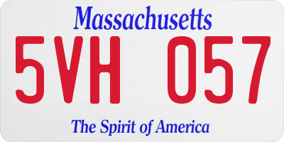 MA license plate 5VH057