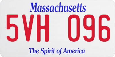 MA license plate 5VH096