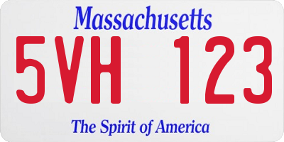MA license plate 5VH123