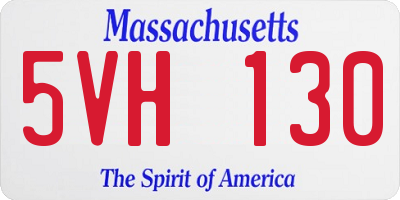 MA license plate 5VH130