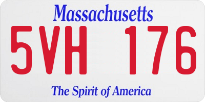 MA license plate 5VH176