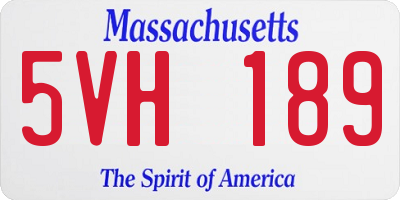 MA license plate 5VH189