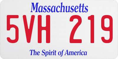 MA license plate 5VH219