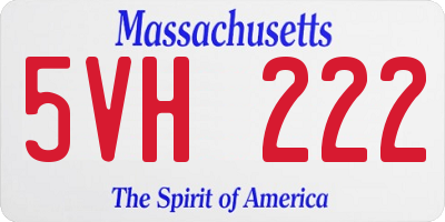 MA license plate 5VH222