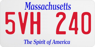 MA license plate 5VH240
