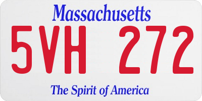 MA license plate 5VH272