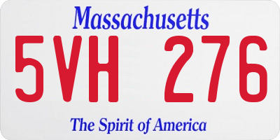 MA license plate 5VH276