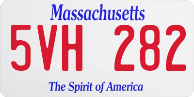 MA license plate 5VH282