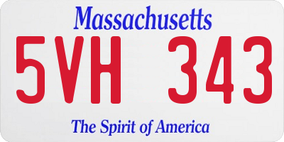 MA license plate 5VH343