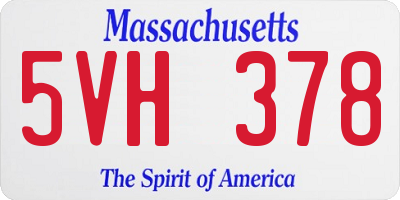 MA license plate 5VH378