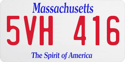 MA license plate 5VH416