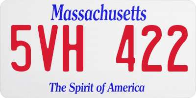 MA license plate 5VH422