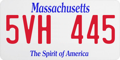 MA license plate 5VH445