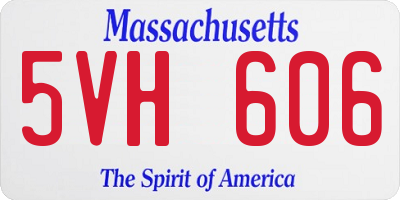 MA license plate 5VH606