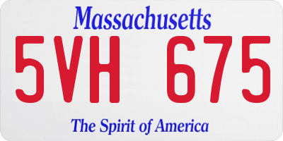 MA license plate 5VH675