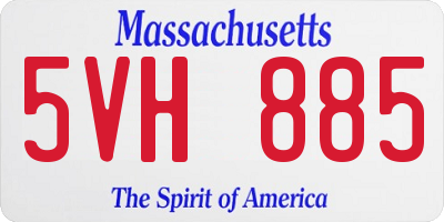 MA license plate 5VH885