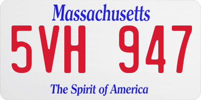 MA license plate 5VH947