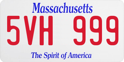 MA license plate 5VH999