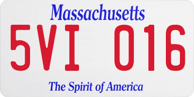 MA license plate 5VI016