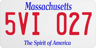 MA license plate 5VI027