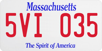 MA license plate 5VI035
