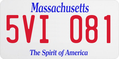 MA license plate 5VI081