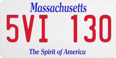 MA license plate 5VI130