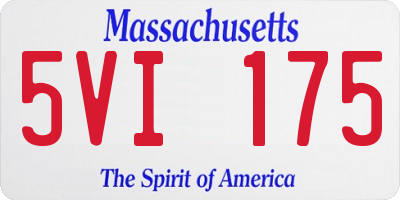 MA license plate 5VI175