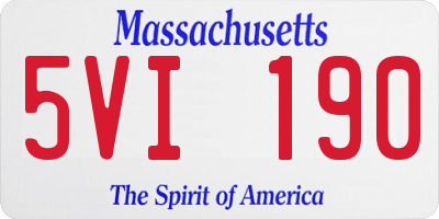 MA license plate 5VI190