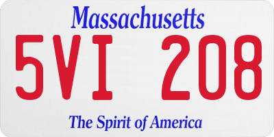 MA license plate 5VI208