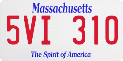 MA license plate 5VI310