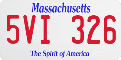 MA license plate 5VI326