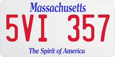 MA license plate 5VI357
