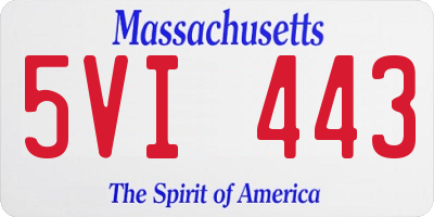 MA license plate 5VI443
