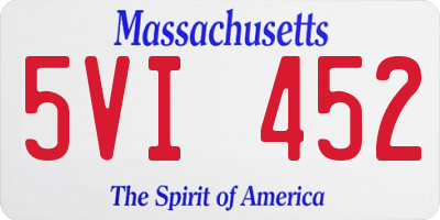 MA license plate 5VI452