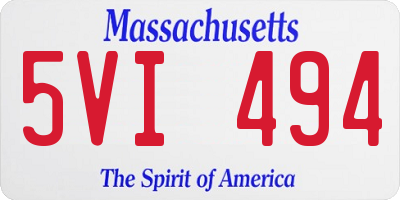 MA license plate 5VI494