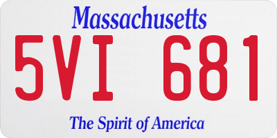 MA license plate 5VI681