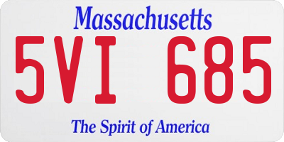 MA license plate 5VI685