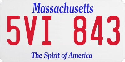MA license plate 5VI843