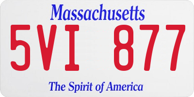 MA license plate 5VI877
