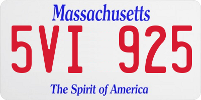 MA license plate 5VI925