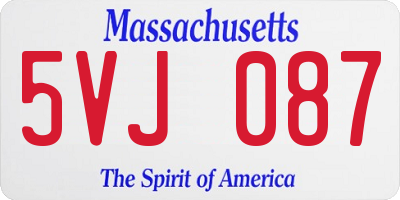 MA license plate 5VJ087