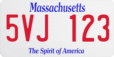 MA license plate 5VJ123
