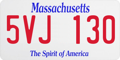 MA license plate 5VJ130