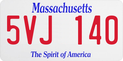 MA license plate 5VJ140