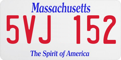 MA license plate 5VJ152