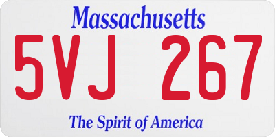 MA license plate 5VJ267